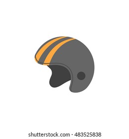 Motorcycle helmet icon in flat color style. Sport protection safety head