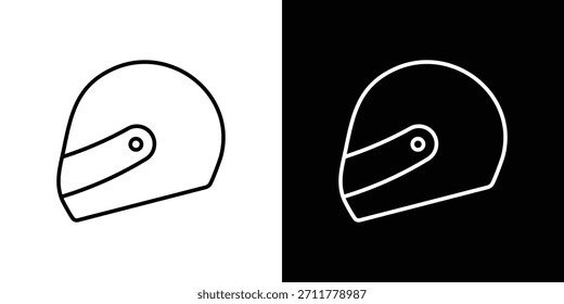 Symbolkontur für Motorradhelm. Vektorisoliertes Piktogramm für das Web