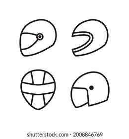 Motorcycle Helmet Icon Set Collection Design Vector Graphic Illustration Template In Trendy Flat Style Sign And Symbol. Suitable for website design, logo, app, and ui. EPS 10.