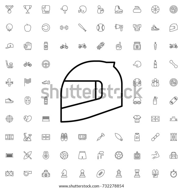 Motorcycle\
helmet icon. set of outline sport\
icons.