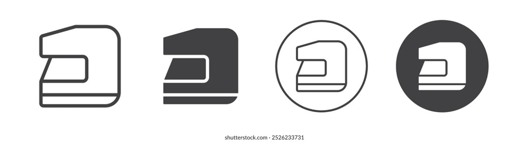 Motorcycle helmet icon Simple outline vector logo