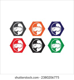 MOTORCYCLE HELMET ICON VECTOR ILLUSTRATION SYMBOL DESIGN