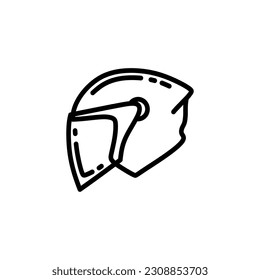 Motorrad-Helm-Symbol, Vektorgrafik einzeln auf weißem Hintergrund