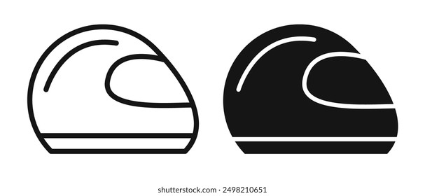 motorcycle helmet iconicon vector collection in outlined and solid style