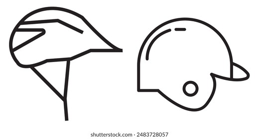 Motorcycle helmet icons. Set of different car helmet icons. Simple vehicle helmet signs. Black helmet icons