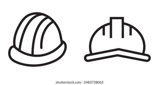 Motorcycle helmet icons. Set of different car helmet icons. Simple vehicle helmet signs. Black helmet icons