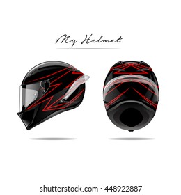 Motorcycle helmet isolated vector image.