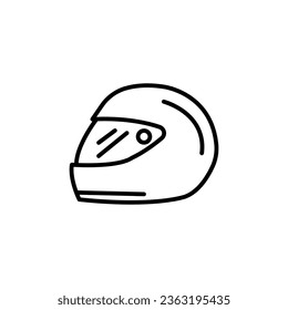 Icono de línea de casco de motocicleta, ilustración vectorial