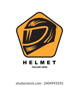 Motorcycle Helmet Logo Design Template With Polygon. Rider Helmet Icon, Motorcycle Biker, Speed Rider Sign, Motorcycling Logo.