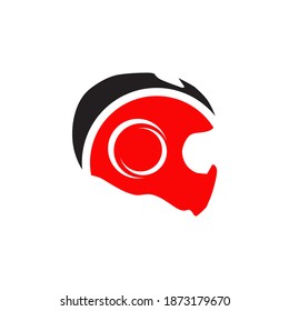 Motorcycle helmet logo design vector template