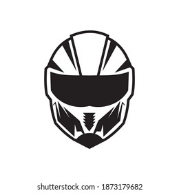 Motorcycle helmet logo design vector template