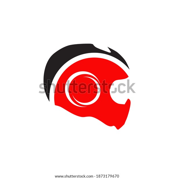 Motorcycle Helmet Logo Design Vector Template Stock Vector (Royalty