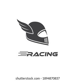 Diseño vectorial del logotipo del casco de motocicleta