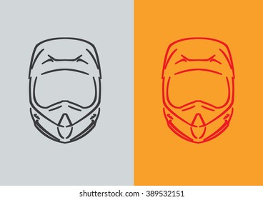 Motorcycle helmet logo vector flat 