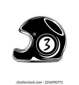 Motorcycle helmet on isolated background, Vector illustration.