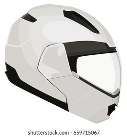 Motorcycle helmet on a white background