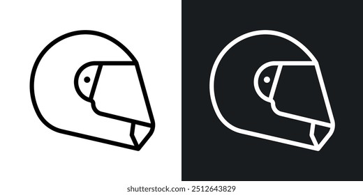 Motorcycle helmet outlined icon vector collection.