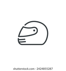 Motorcycle helmet race safety icon, vector illustration