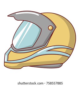 Motorcycle helmet racing icon. Cartoon illustration of motorcycle helmet racing vector icon for web