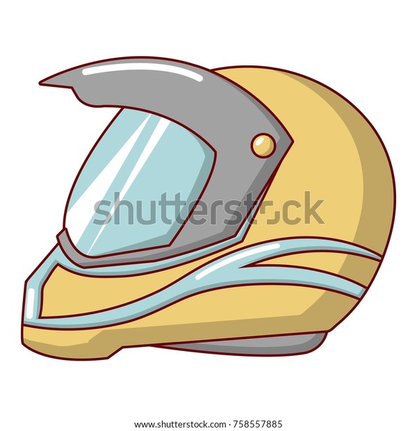 Motorcycle helmet racing icon.\
Cartoon illustration of motorcycle helmet racing vector icon for\
web