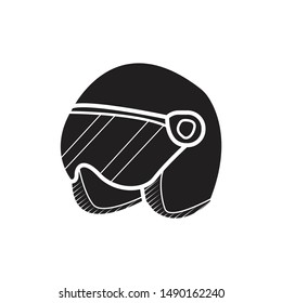 Motorcycle helmet racing icon simple black style