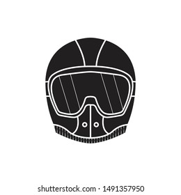 Motorcycle helmet racing icon simple black 