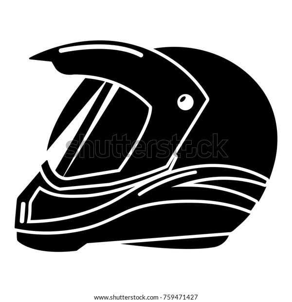Motorcycle Helmet Racing Icon Simple 