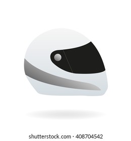 Motorcycle helmet. Racing moto helmet isolated on white background. Vector illustration.