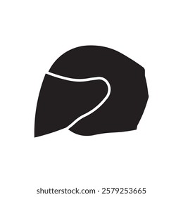 Motorcycle helmet silhouette flat icon vector illustration. Halfface helmet icon vector illustration. 