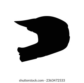 Motorcycle helmet silhouette, headgear safety motorbike helmet