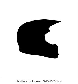 Motorcycle helmet silhouette isolated on white background. Helmet icon vector illustration.