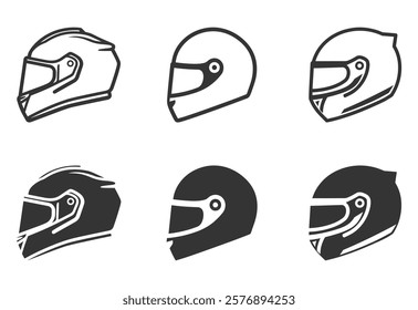 Motorcycle Helmet silhouette Vector illustration on white background