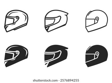 Motorcycle Helmet silhouette Vector illustration on white background