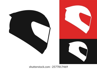 Motorcycle helmet silhouette. Vector image