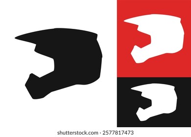 Motorcycle helmet silhouette. Vector image