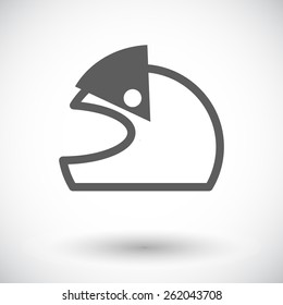 Motorcycle helmet. Single flat icon on white background. Vector illustration.