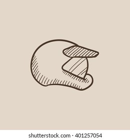 Motorcycle helmet sketch icon.