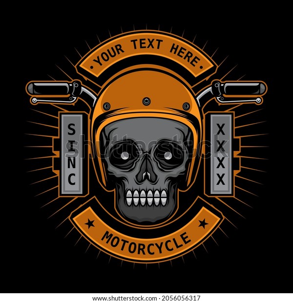 Motorcycle Helmet Skull Logo Vector Eps Stock Vector (Royalty Free ...