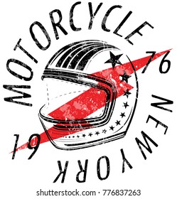 Motorcycle Helmet Typography New York Sports Club