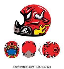 Motorcycle helmet vector angry bull