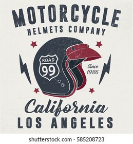 Motorcycle Helmet, Vector graphic for t shirt