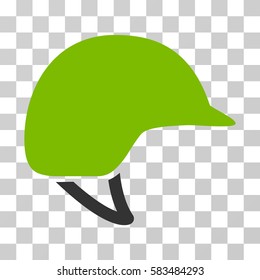 Motorcycle Helmet vector icon. Illustration style is flat iconic bicolor eco green and gray symbol on a transparent background.