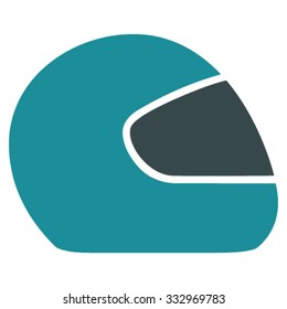 Motorcycle Helmet vector icon. Style is bicolor flat symbol, soft blue colors, rounded angles, white background.