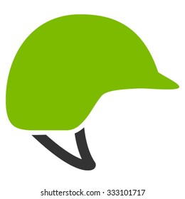 Motorcycle Helmet vector icon. Style is bicolor flat symbol, eco green and gray colors, rounded angles, white background.