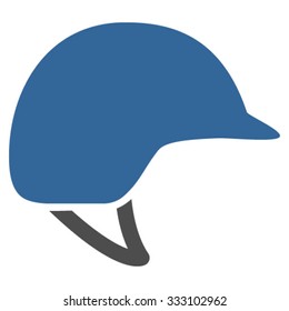 Motorcycle Helmet vector icon. Style is bicolor flat symbol, cobalt and gray colors, rounded angles, white background.
