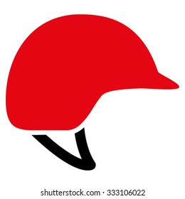 Motorcycle Helmet vector icon. Style is bicolor flat symbol, intensive red and black colors, rounded angles, white background.