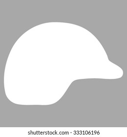 Motorcycle Helmet vector icon. Style is flat symbol, white color, rounded angles, silver background.