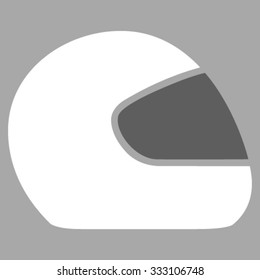 Motorcycle Helmet vector icon. Style is bicolor flat symbol, dark gray and white colors, rounded angles, silver background.