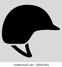 Motorcycle Helmet vector icon. Style is flat symbol, black color, rounded angles, light gray background.