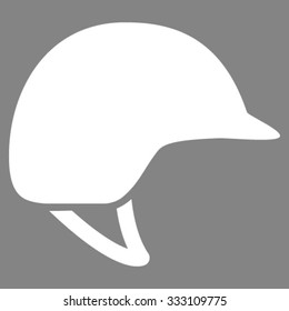 Motorcycle Helmet vector icon. Style is flat symbol, white color, rounded angles, gray background.